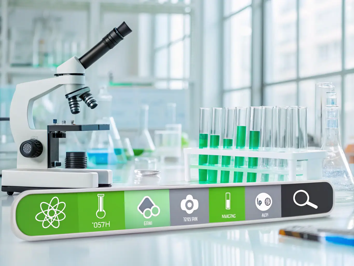 A progress bar visually represents a laboratory physician's progress through a CME course, emphasizing the platform's tracking capabilities.