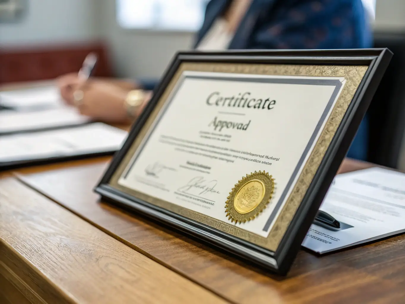 A digital certificate of completion is displayed on a computer screen, symbolizing the platform's certificate generation feature.